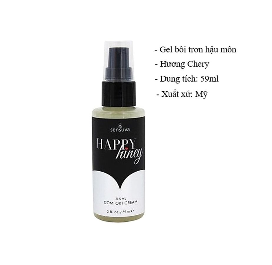 Dòng Cao Cấp Chính Hãng - Tuýp Kem Trơn Hậu Môn Sensuva Happy Hiney - Mỹ 59ml - dịu nhẹ, không gây khô rát