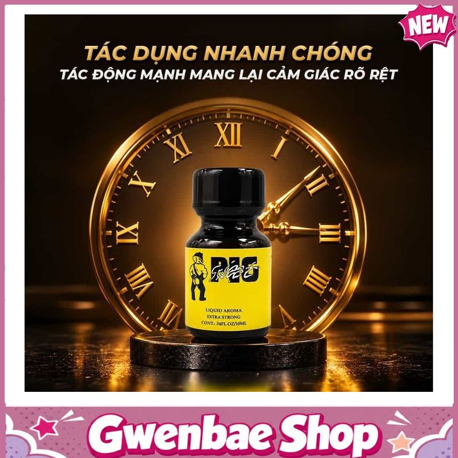 Chai Hít Kích Thích Tăng Khoái Cảm Bao Phê tăng khoái cảm Popper PWD USA Pig Sweat - Chai 10ml - Gwenshop Chính Hãng