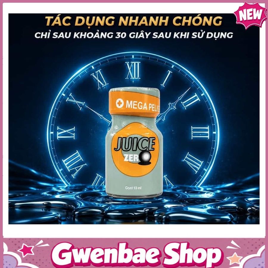 Chai Hít Kích Thích Tăng Khoái Cảm Bao Phê tăng khoái cảm Popper PWD USA Juice Zero - Chai 10ml - Gwenshop Chính Hãng