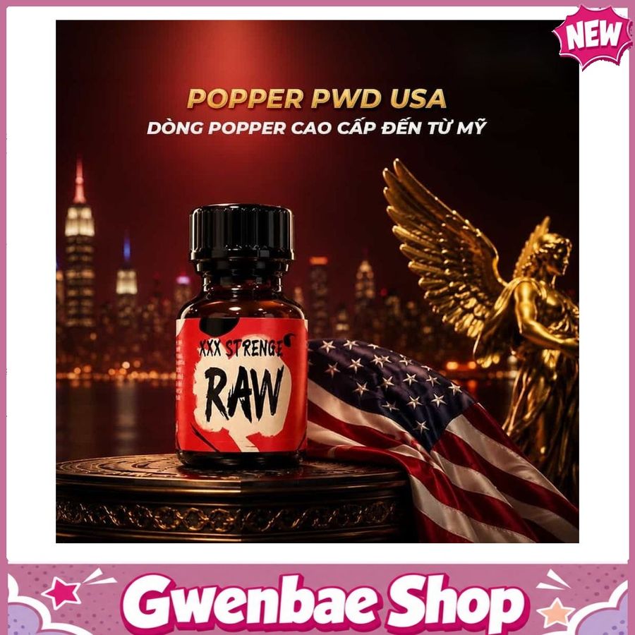 Chai Hít Tăng Khoái Cảm Bao Phê Kích Thích tăng khoái cảm Popper PWD USA Strenge Raw - Chai 10ml - Gwenshop Chính Hãng