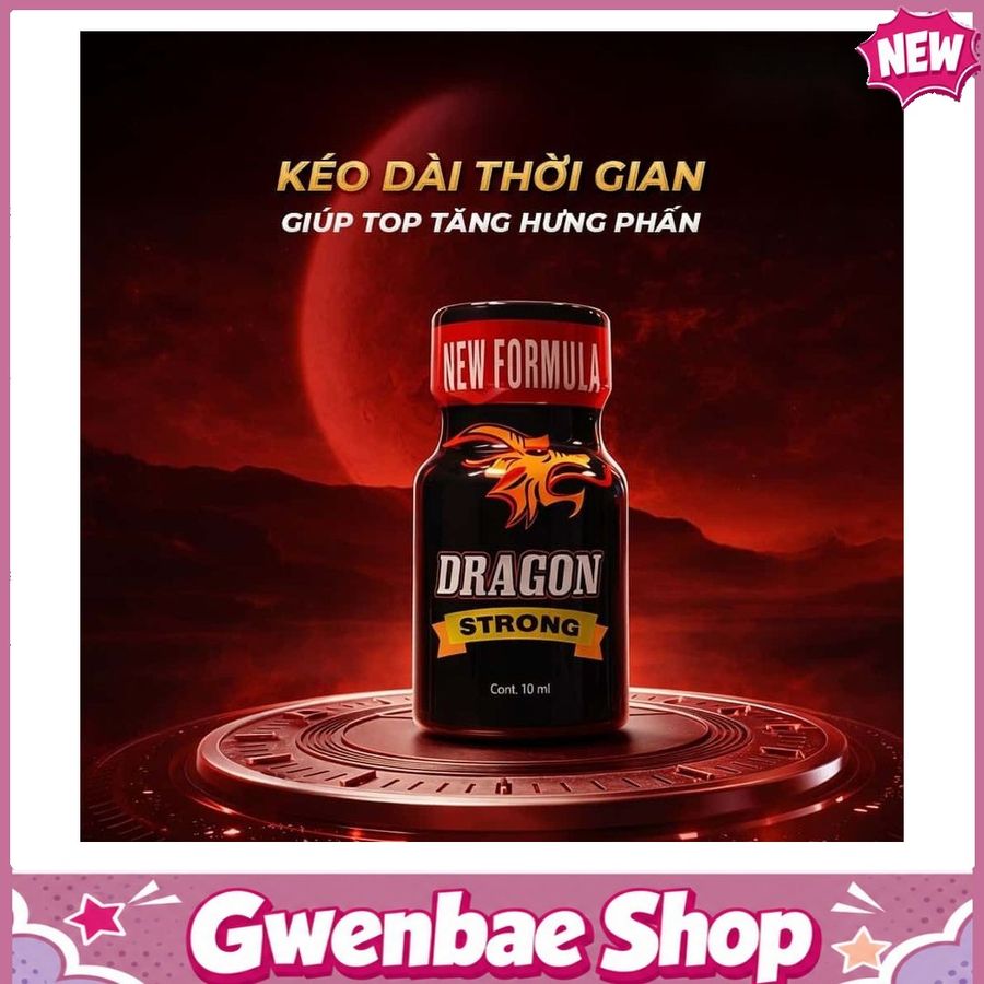 Chai Hít Kích Thích Tăng Khoái Cảm Bao Phê tăng khoái cảm Popper PWD USA Dragon Strong - Chai 10ml - Gwenshop Chính Hãng