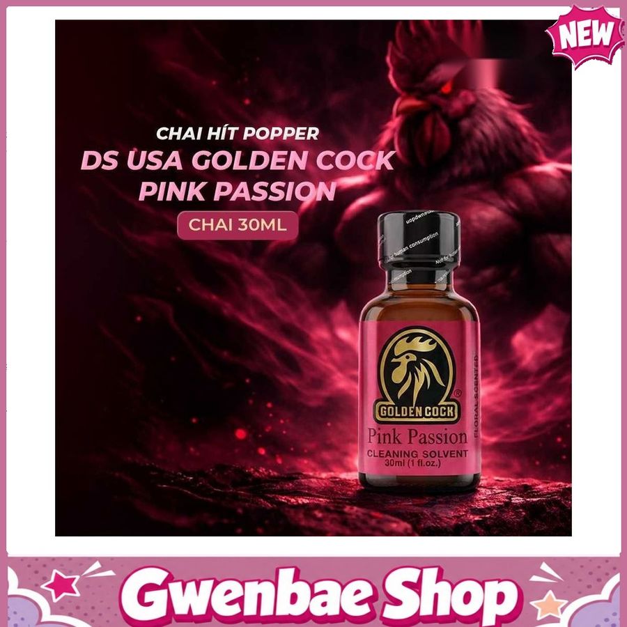 Chai Hít Kích Thích Bao Phê Tăng Khoái Cảm tăng khoái cảm Popper DS USA Golden Cock Pink Passion - Chai 30ml - Gwenshop Chính Hãng