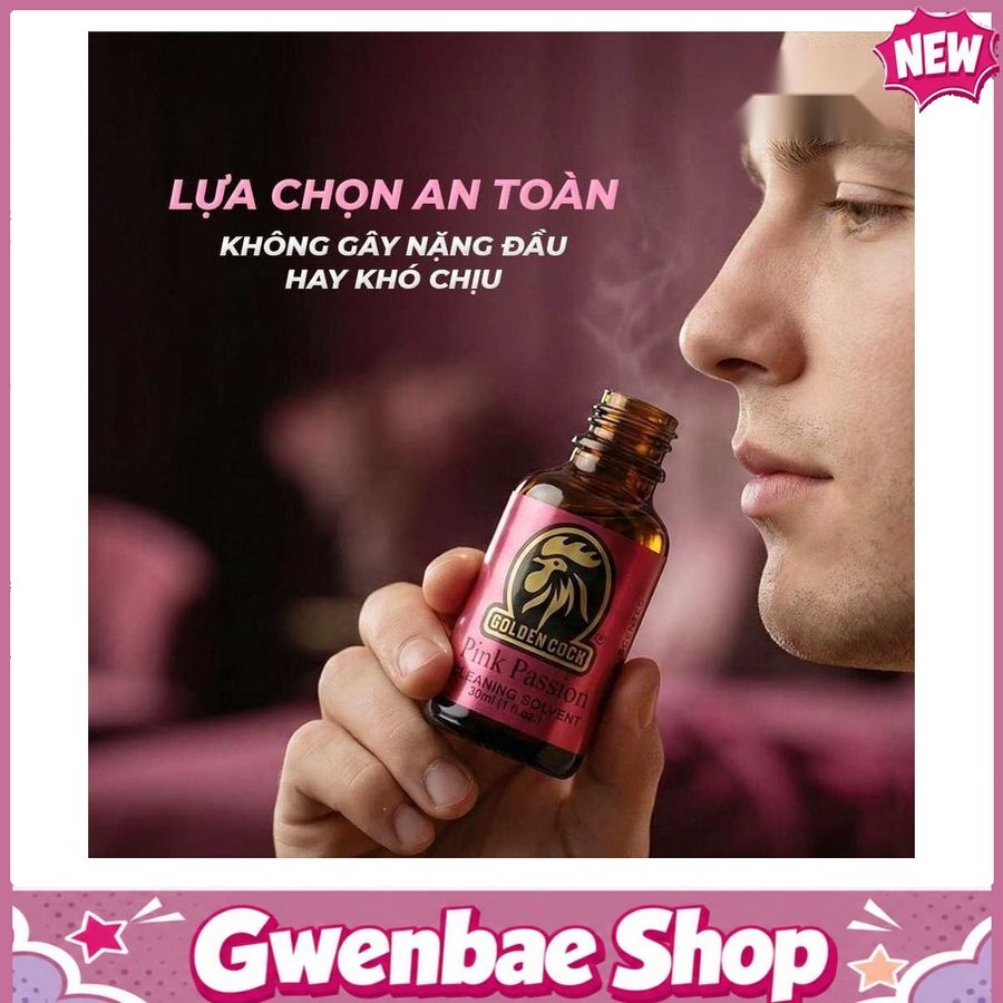 Chai Hít Bao Phê Kích Thích Tăng Khoái Cảm tăng khoái cảm Popper DS USA Golden Cock Pink Passion - Chai 30ml - Gwenshop Chính Hãng