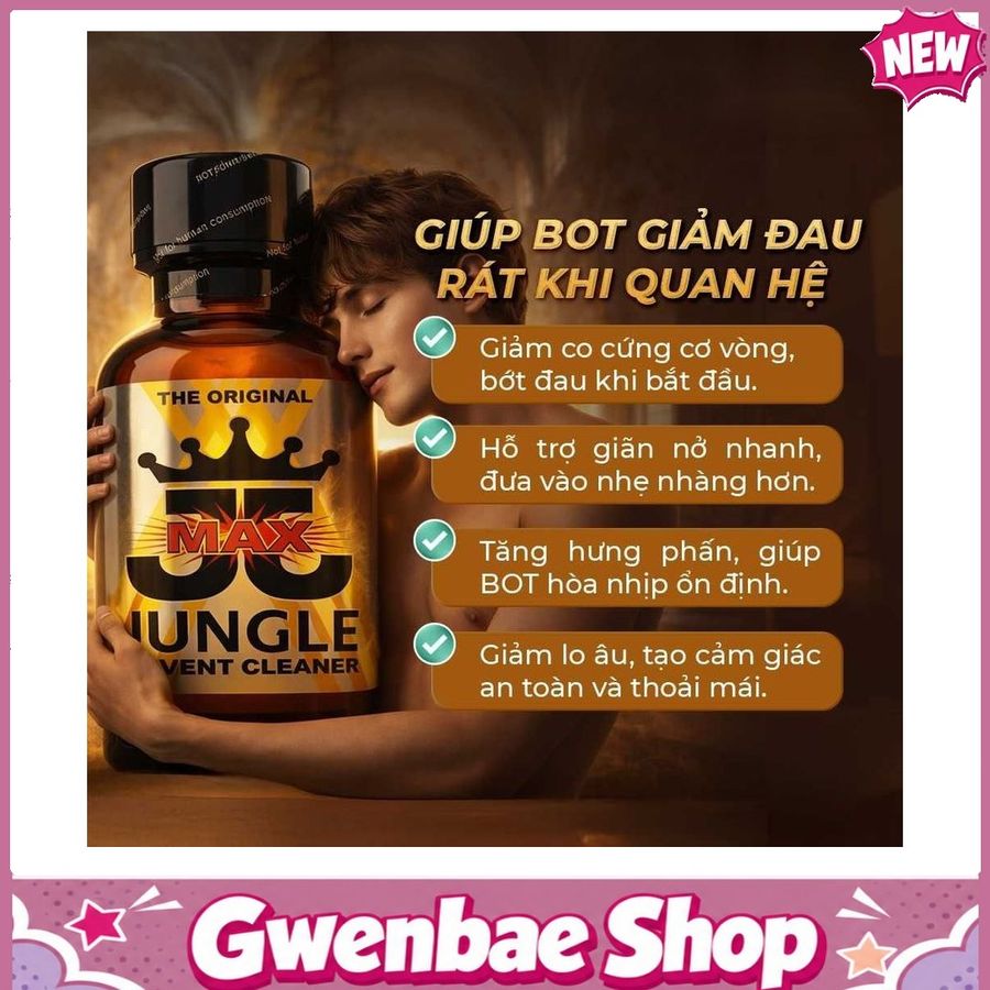 Chai Hít Kích Thích Tăng Khoái Cảm Bao Phê tăng khoái cảm Popper DS USA Jungle Juice Max - Chai 30ml - Gwenshop Chính Hãng