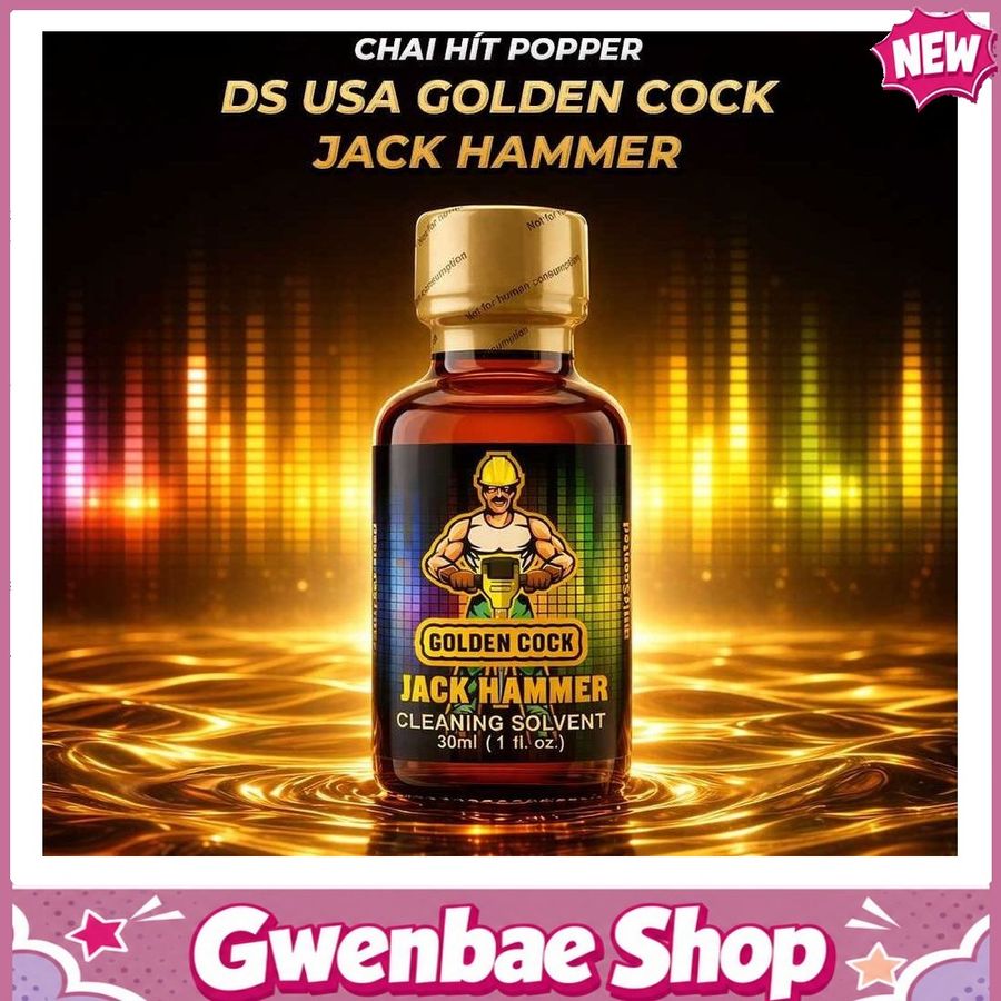 Chai Hít Kích Thích Bao Phê Tăng Khoái Cảm tăng khoái cảm Popper DS USA Golden Cock Jack Hammer - Chai 30ml - Gwenshop Chính Hãng