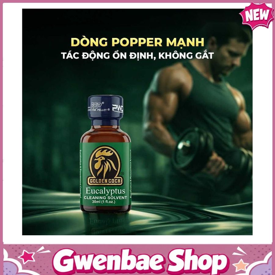 Chai Hít Kích Thích Tăng Khoái Cảm Bao Phê tăng khoái cảm Popper PWD USA Golden Cock Eucalyptus - Chai 30ml - Gwenshop Chính Hãng