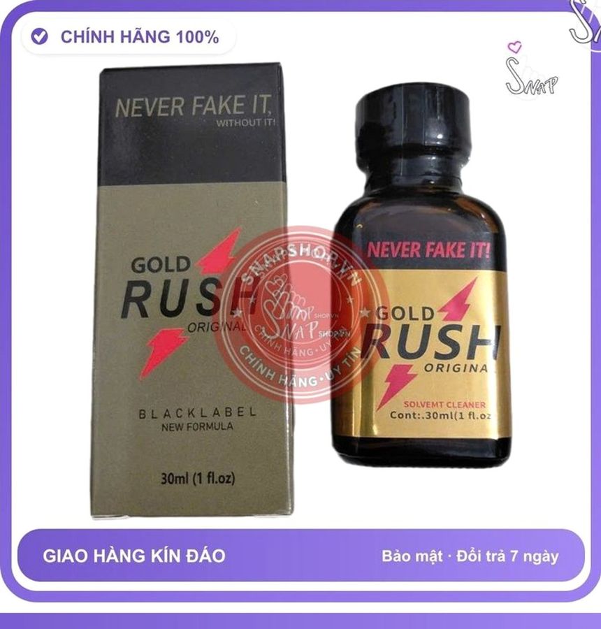 Hàng Chuẩn Nhập Khẩu - Dòng Cao Cấp - Dung Dịch Hít Thư Giãn Gold Rush Original Never Fake It 30ml Cao Cấp Bảo Đảm - hàn