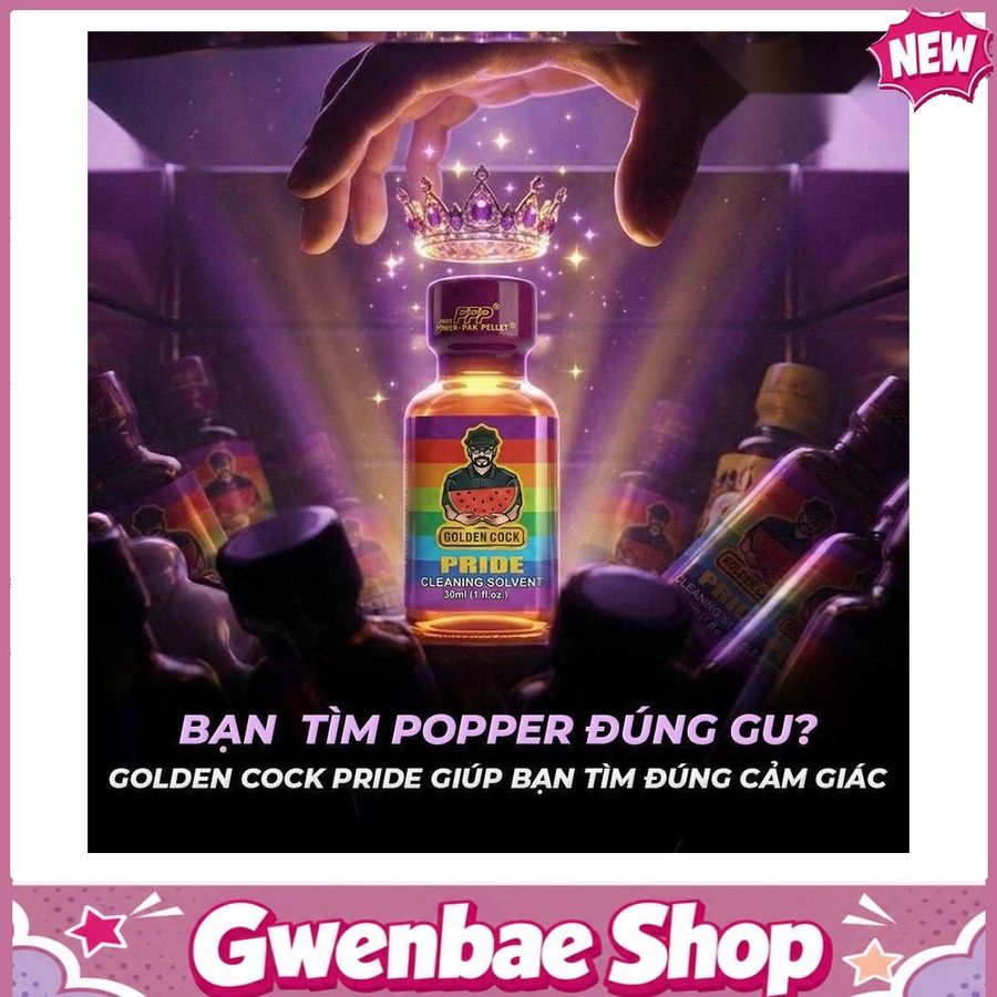 Chai Hít Bao Phê Kích Thích Tăng Khoái Cảm tăng khoái cảm Popper DS USA Golden Cock Pride - Chai 30ml - Gwenshop Chính Hãng