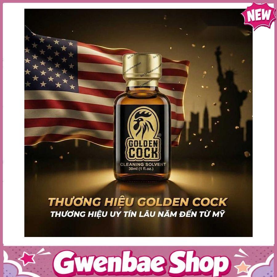 Chai Hít Bao Phê Tăng Khoái Cảm Kích Thích tăng khoái cảm Popper DS USA Golden Cock Original - Chai 30ml - Gwenshop Chính Hãng