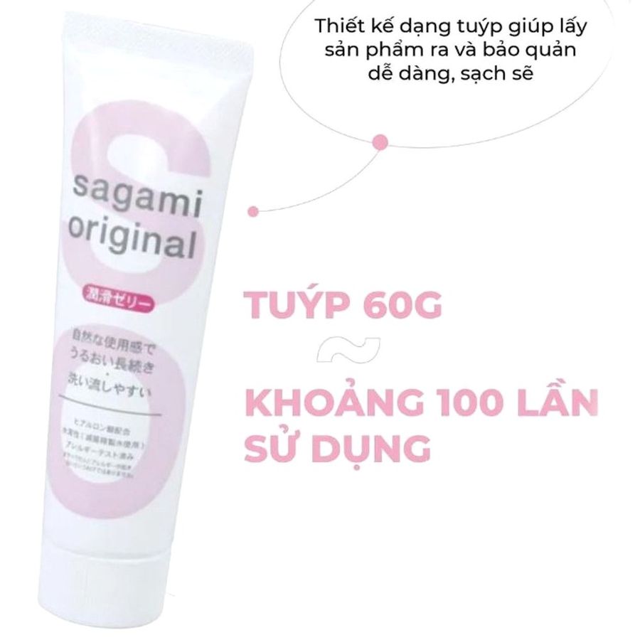 Phiên Bản Chính Hãng - Dung Dịch Bôi trơn Sagami Original cho cảm xúc thăng hoa TUÝP 60G KHOẢNG 100 LẦN SỬ DỤNG - dịu nh