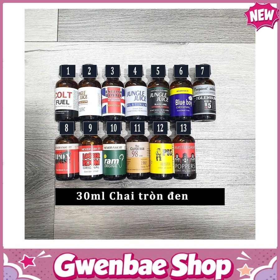 Chai Hít Tăng Khoái Cảm Kích Thích Bao Phê Popper 30ml tổng hợp nhiều mẫu - Gwenshop Chính Hãng