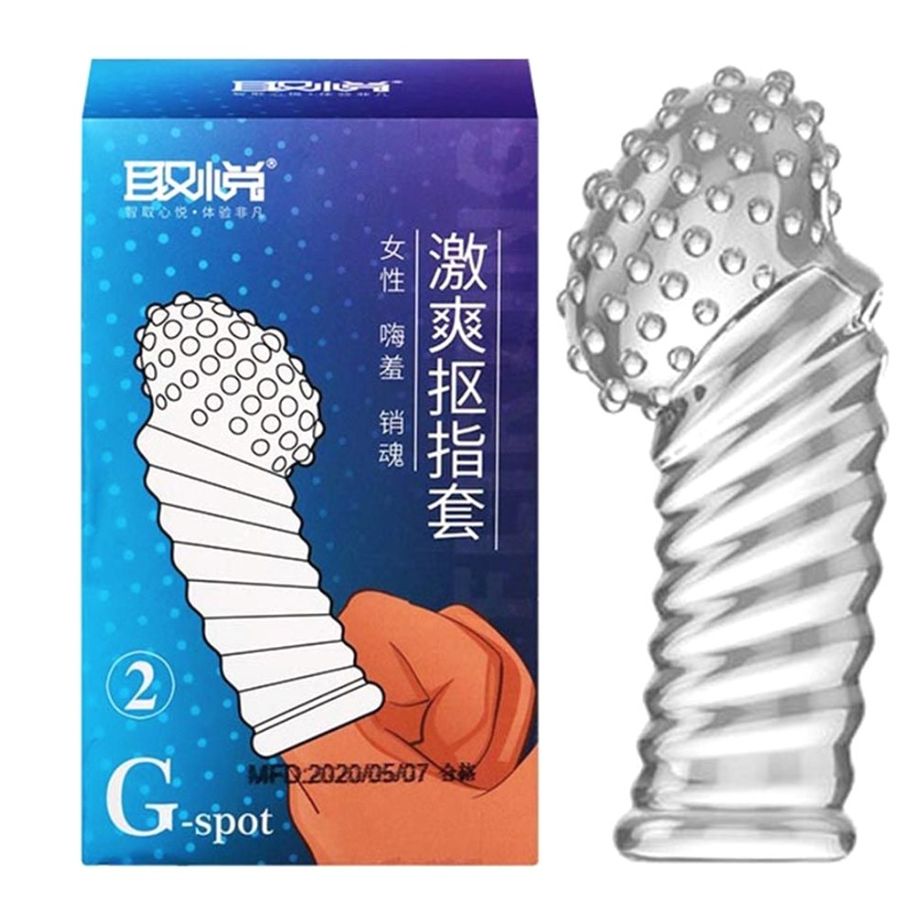 Dòng Cao Cấp Chính Hãng - Bao Su Cao Cấp Ngón Tay Dài Aichao G-spot 2 - Gai Nổi Lớn - Hộp 1 Cái mẫu 2 - ôm sát cảm giác 