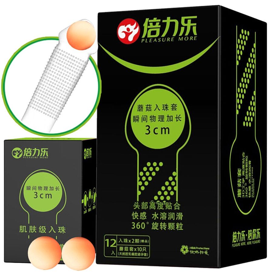 Hàng Chuẩn Nhập Khẩu - Bao Su Cao Cấp Viên Bi Trên Đầu Kéo Dài Thời Gian Baili Le 3cm - ôm sát cảm giác thật, giao hàng 
