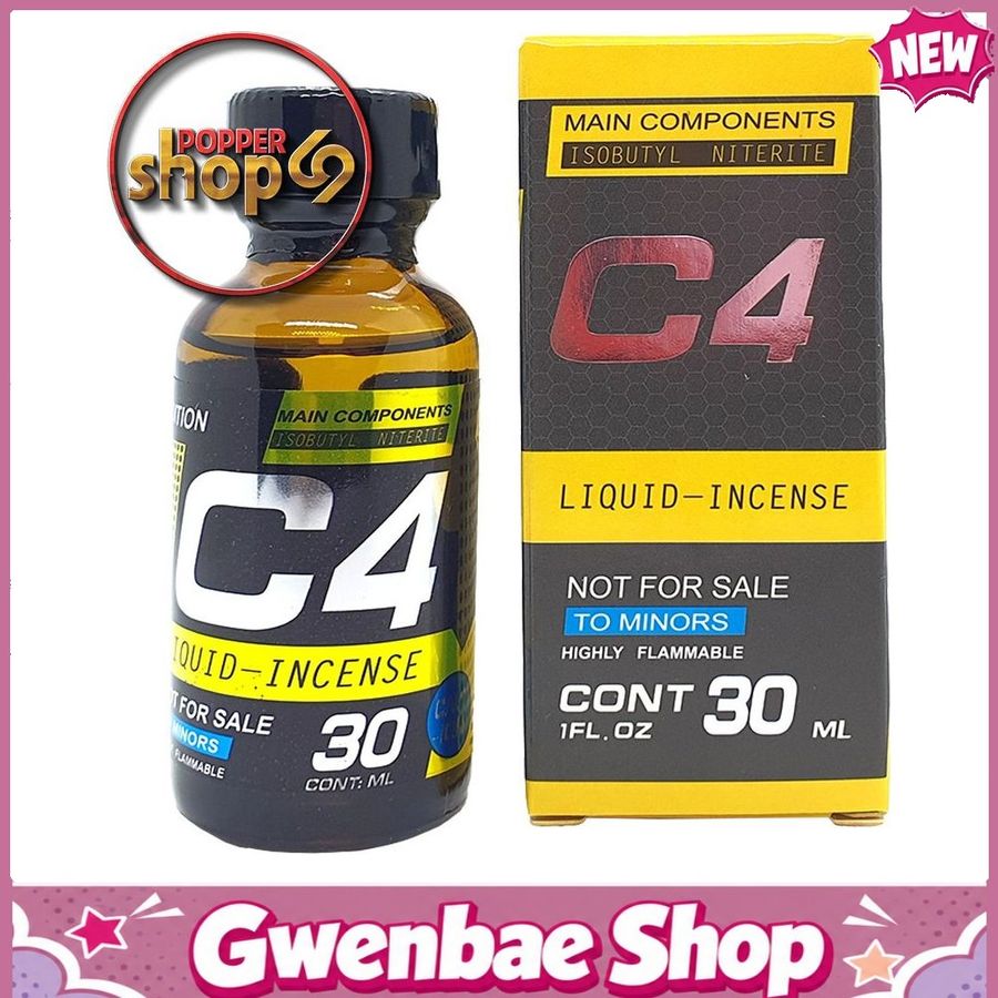 Chai Hít Tăng Khoái Cảm Kích Thích Bao Phê Popper C4 vàng 30ml - Poppers Giá Rẻ - Gwenshop Chính Hãng
