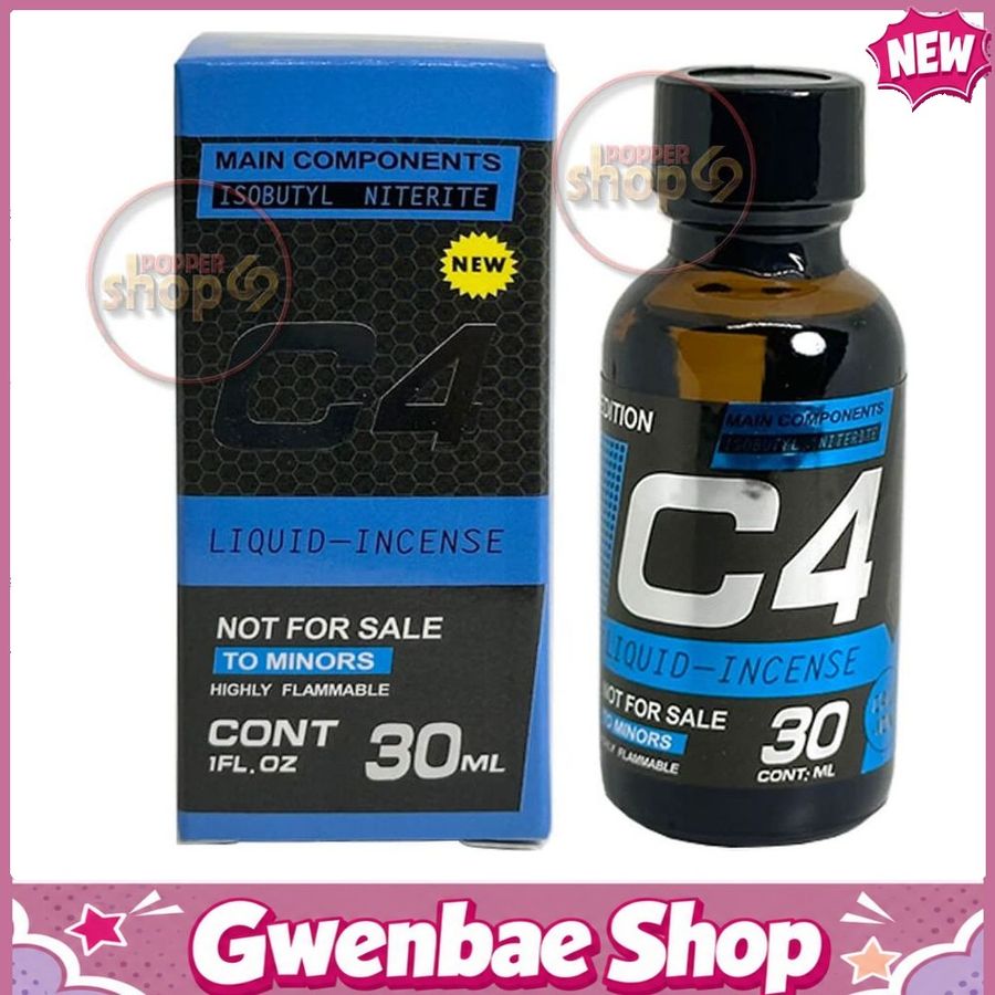Chai Hít Tăng Khoái Cảm Kích Thích Bao Phê Popper C4 Blue 30ml - Poppers Giá Rẻ - Gwenshop Chính Hãng