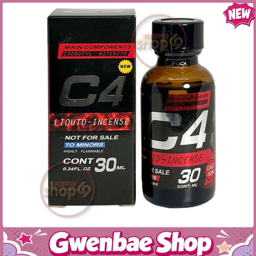 Chai Hít Tăng Khoái Cảm Kích Thích Bao Phê Popper C4 Red 30ml - Poppers Giá Rẻ - Gwenshop Chính Hãng