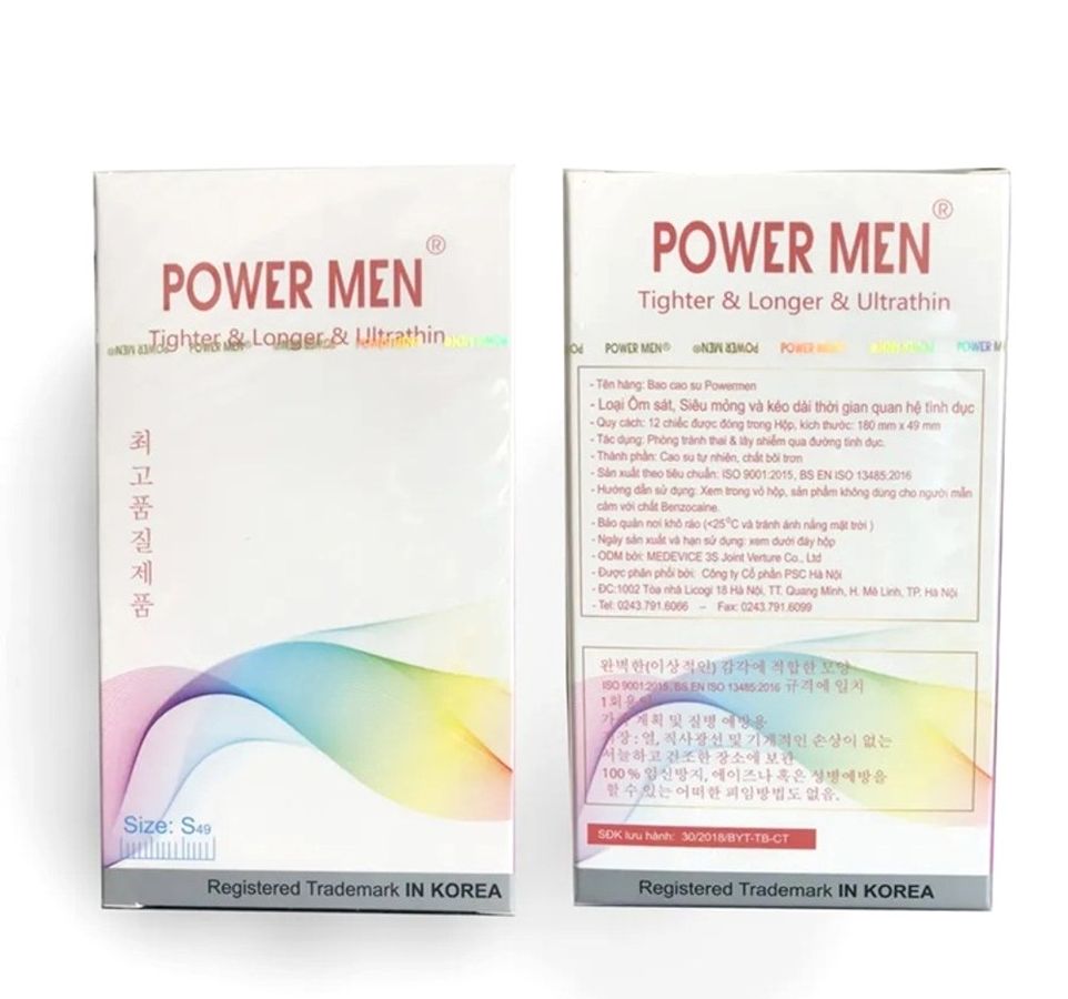 Hàng Nội Địa Cao Cấp - Bao Su Cao Cấp Size Nhỏ Kéo Dài Power Men Tighter Longer Ultrathin S49 - ôm sát cảm giác thật, gi