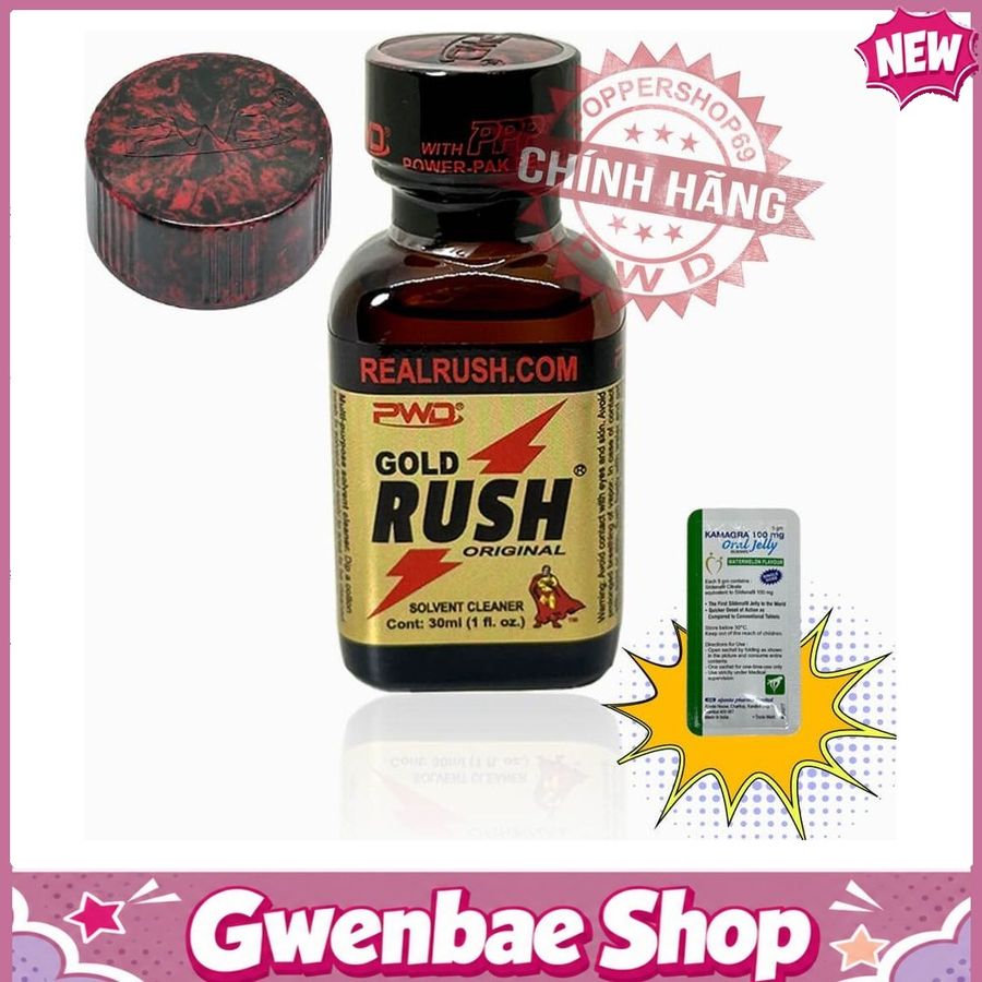 Chai Hít Kích Thích Bao Phê Tăng Khoái Cảm Popper Gold Rush Original 30ml Chính Hãng PWD USA - Gwenshop Chính Hãng
