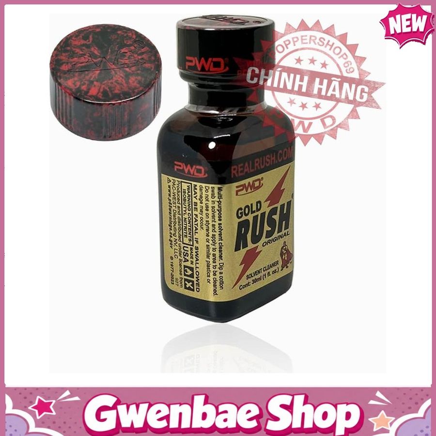 Chai Hít Bao Phê Tăng Khoái Cảm Kích Thích Popper Gold Rush Original 30ml Chính Hãng PWD USA - Gwenshop Chính Hãng