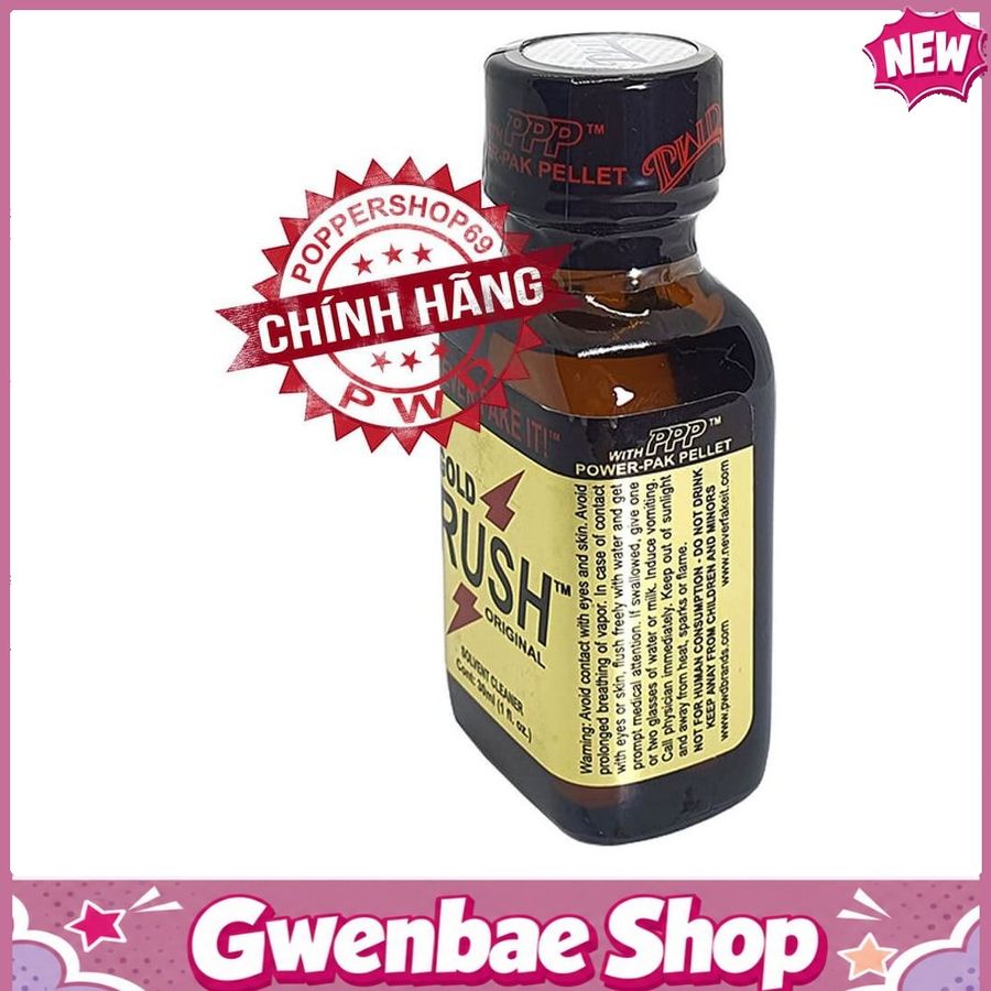 Chai Hít Kích Thích Tăng Khoái Cảm Bao Phê Popper Gold Rush Original 30ml Chính Hãng PWD USA - Gwenshop Chính Hãng