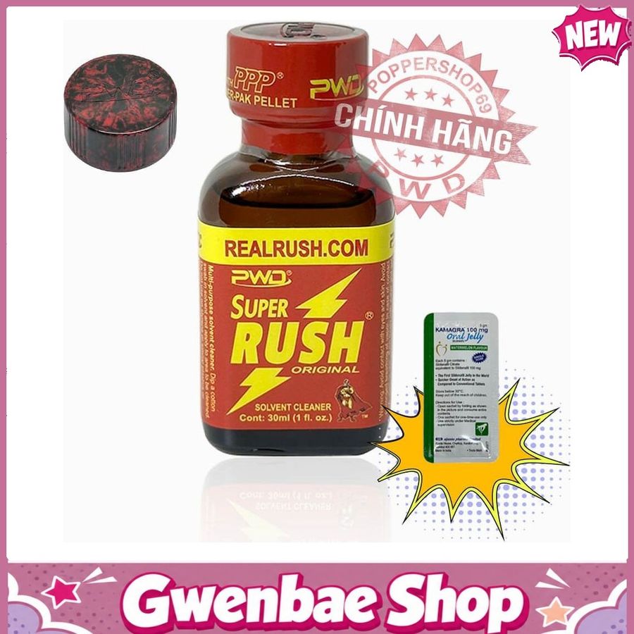 Chai Hít Kích Thích Bao Phê Tăng Khoái Cảm Popper Super Rush Chính Hãng PWD USA 30ml - Gwenshop Chính Hãng