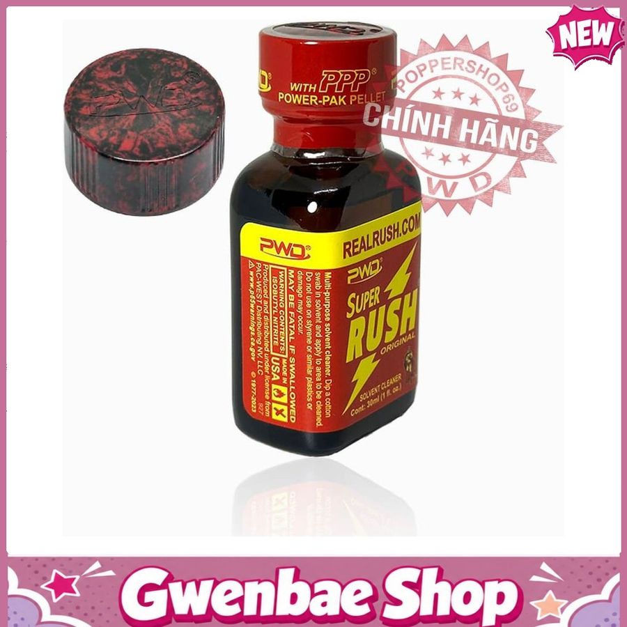 Chai Hít Bao Phê Tăng Khoái Cảm Kích Thích Popper Super Rush Chính Hãng PWD USA 30ml - Gwenshop Chính Hãng