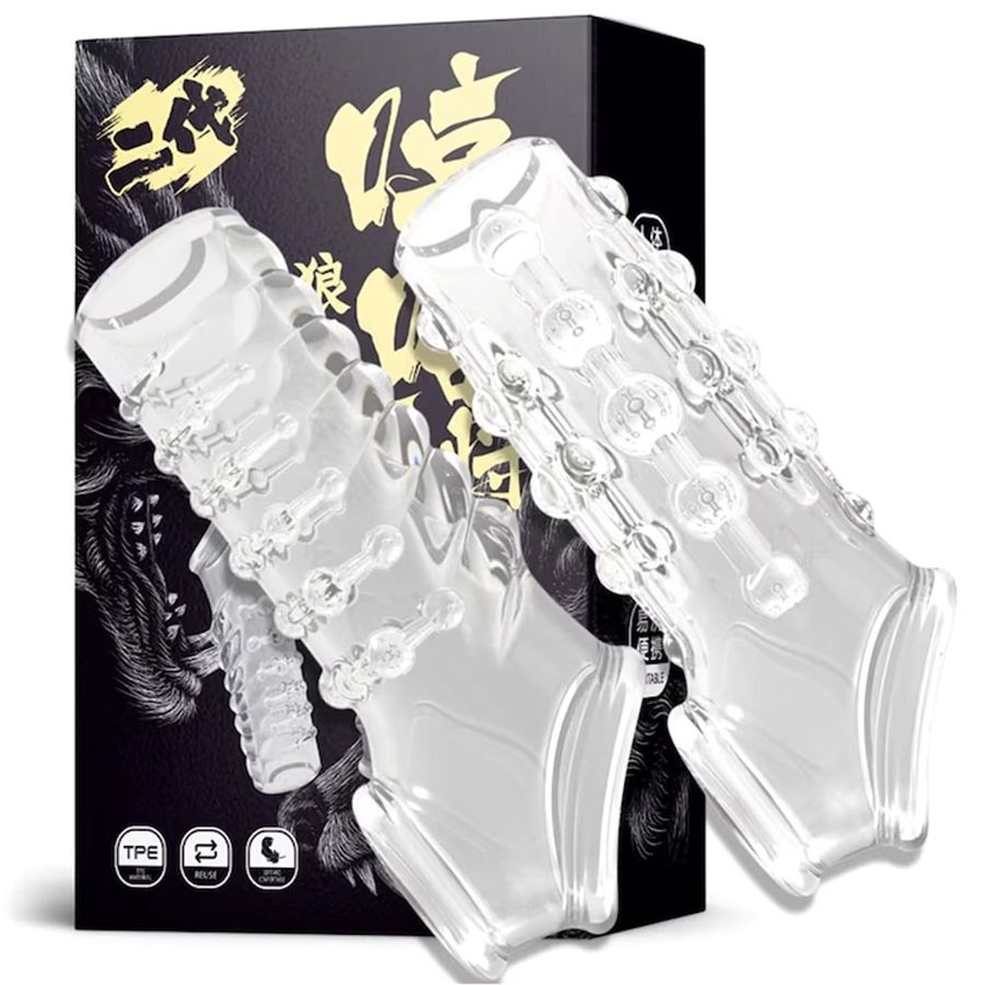 Bản Nhập Khẩu Cao Cấp - Bao Su Cao Cấp Đôn Dên Răng Sói Bộ 2 Chiếc - ôm sát cảm giác thật, giao hàng kín đáo