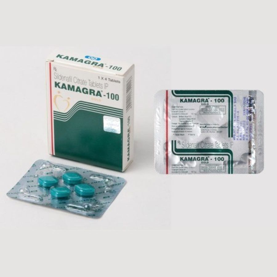 Phiên Bản Chính Hãng - Hộp xanh Ấn 4 viên Kama hỗ trợ phục hồi tốt ở nam Kamaga 100mg, giao hàng kín đáo