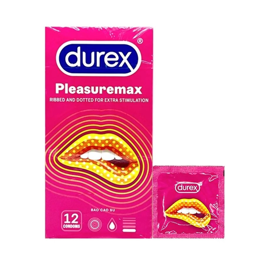 Sản Phẩm Chính Hãng Loại 1 - Bao Su Cao Cấp Durex Pleasuremax Gai & Gân tăng khoái cảm, 12 - ôm sát cảm giác thật, giao 