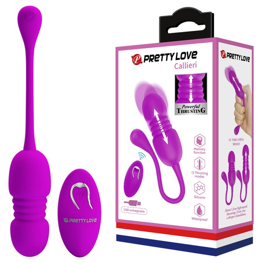Sản Phẩm Chính Hãng Loại 1 - Thiết Bị Massage Rung Pretty Love Callieri Thụt Cao Cấp Điều Khiển Từ Xa, 12 Chế Độ Rung 1.