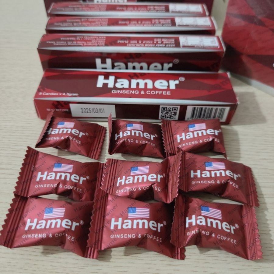 Dòng Cao Cấp Chính Hãng - Viên Sâm Nhai Hamer Ginseng & Coffee dành cho nam giới mẫu 2 4.3 gram - hàng nhập khẩu, dùng t
