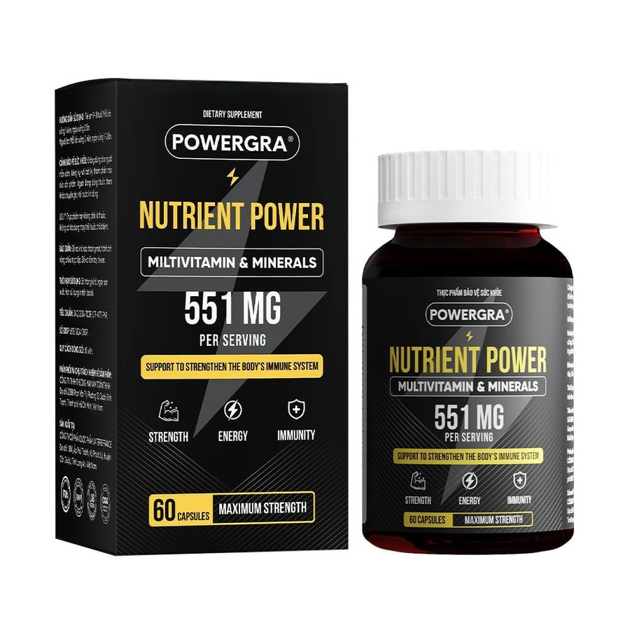 Sản Phẩm Chính Hãng Loại 1 - Viên Hỗ Trợ bổ sung vitamin tổng hợp và khoáng chất Powergra Nutrient Power - Hộp 60 viên 6
