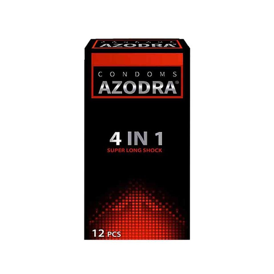 Bản Nhập Khẩu Cao Cấp - Bao Su Cao Cấp Azodra 4 in 1 Super Long Shock hộp 12 chiếc CONDOMS 4 IN 1 - ôm sát cảm giác thật