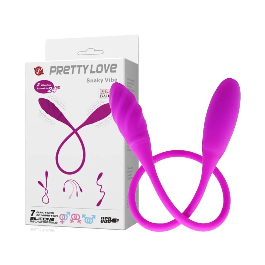 Phiên Bản Chính Hãng - Thiết Bị Massage 2 Đầu Rung Pretty Love Snaky Vibe 24 inch - nhiều chế độ, sạc pin tiện dụng