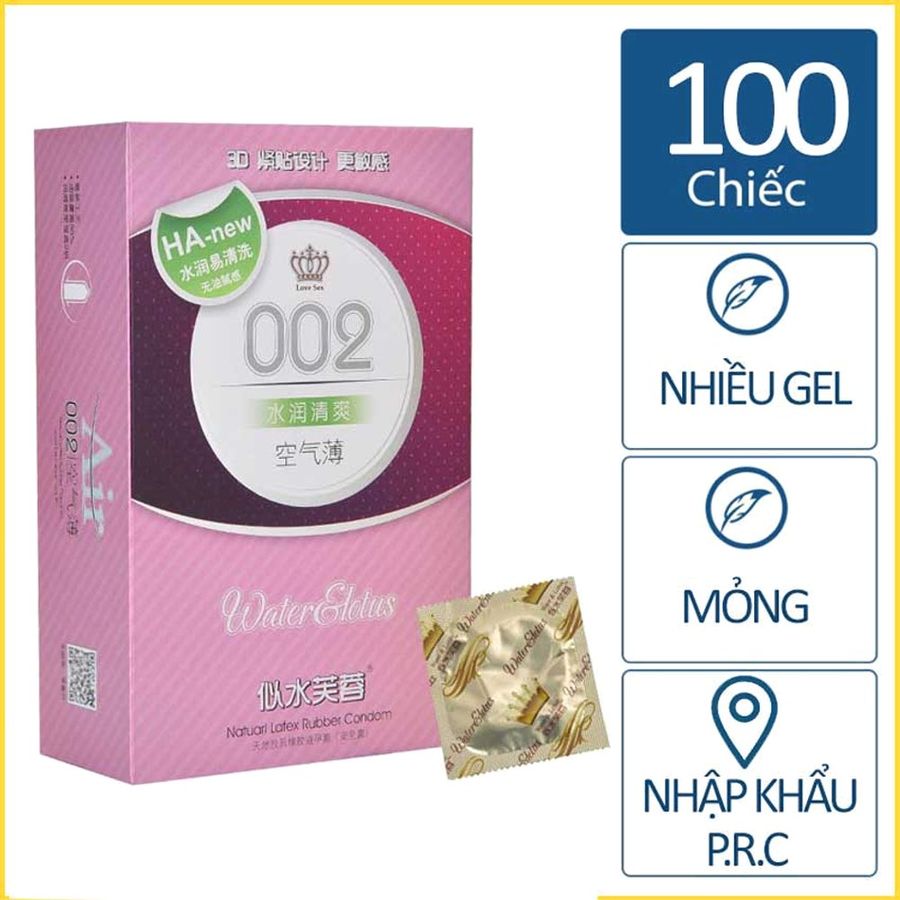 Bản Nhập Khẩu Cao Cấp - Ha 0.02 Hộp Bao Su Cao Cấp 100 cái cho các hộ gia đình kinh doanh nhà nghỉ, khách sạn 002 - ôm s