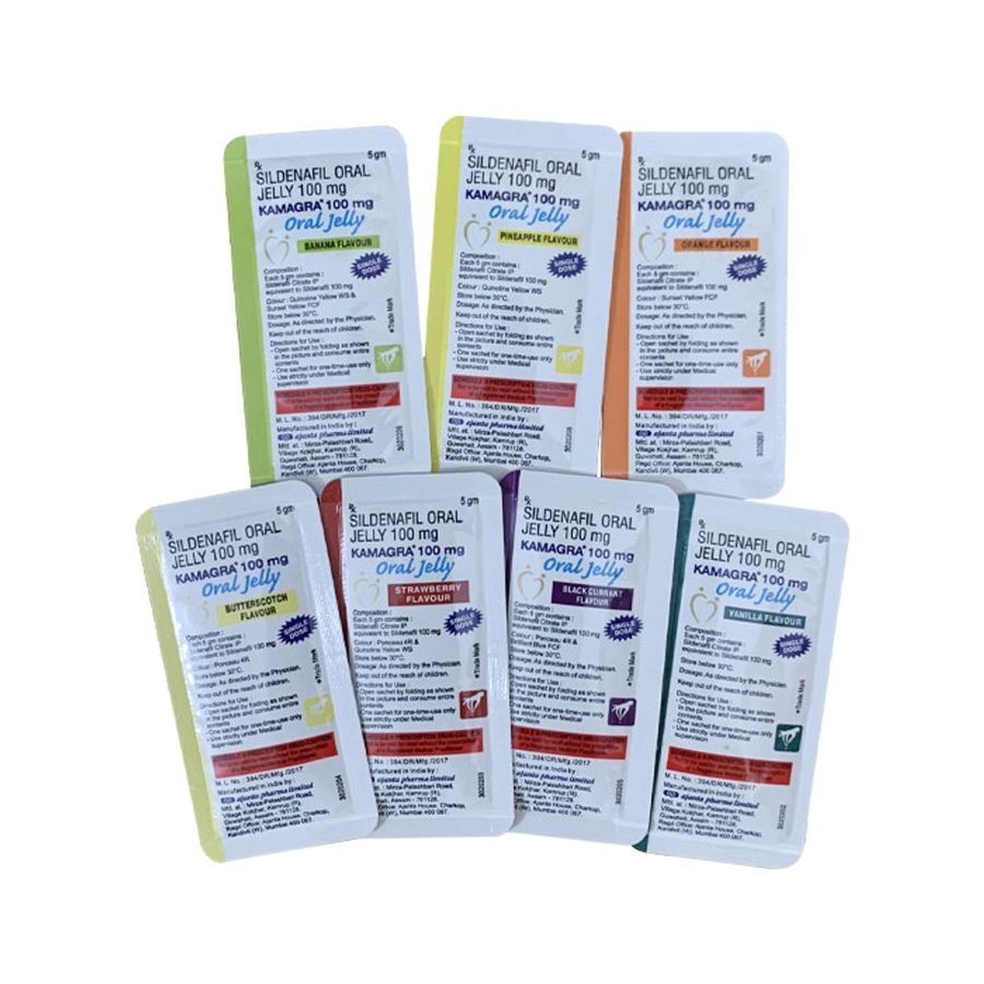 Dòng Cao Cấp Chính Hãng - Kẹo Dẻo Hỗ Trợ Trái Cây Kamaga Oral Jelly 100mg - Lẻ 1 Gói, giao hàng kín đáo