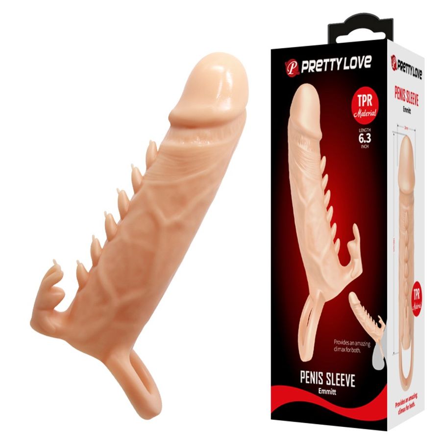 Dòng Cao Cấp Chính Hãng - Bao Su Cao Cấp Đôn Dên Pretty Penis Sleeve Emmitt Có Quai Đeo Tăng Kích Thước PRETTY LOVE 6.3 
