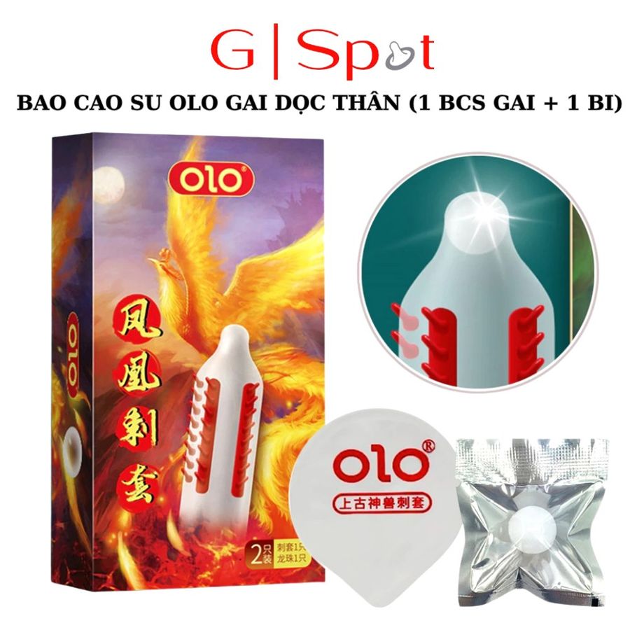 Hàng Chuẩn Nhập Khẩu - Bao Su Cao Cấp OLO Gai Dọc Thân , Bcs Siêu Mỏng 0.03mm mẫu 2 2 chi - ôm sát cảm giác thật, giao h