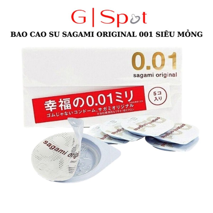 Hàng Chuẩn Nhập Khẩu - Bao Su Cao Cấp Sagami Original 0.01 Siêu Mỏng - 1 Hộp 5 Chiếc mẫu 2 0.01 - ôm sát cảm giác thật, 