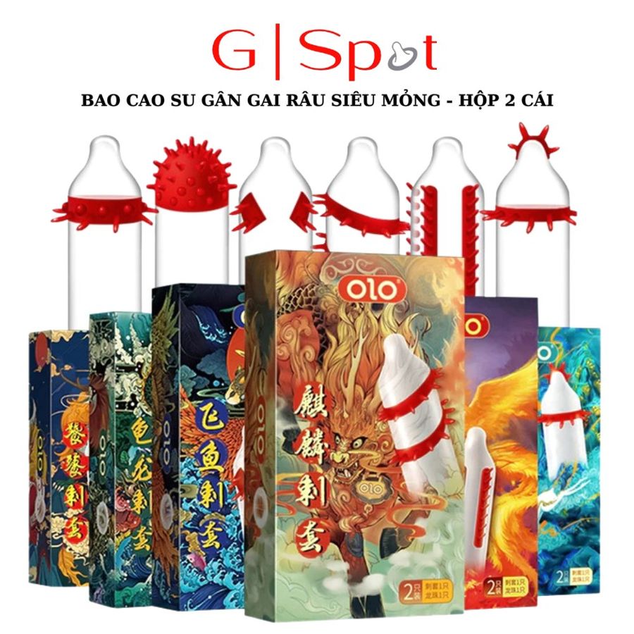 Dòng Cao Cấp Chính Hãng - Bao Su Cao Cấp Gân Gai Râu, Bcs Olo Siêu Mỏng 0.01mm, Nhiều Gel, Ôm Vừa Vặn mẫu 2 - ôm sát cảm