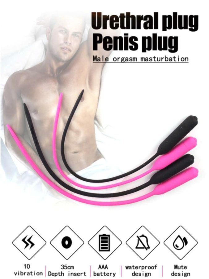 Hàng Chuẩn Nhập Khẩu - Cây thông lỗ tiểu có rung, dễ sử dụng, mẫu 2 Male orgasm masturbation 35cm depth insert - nhiều c