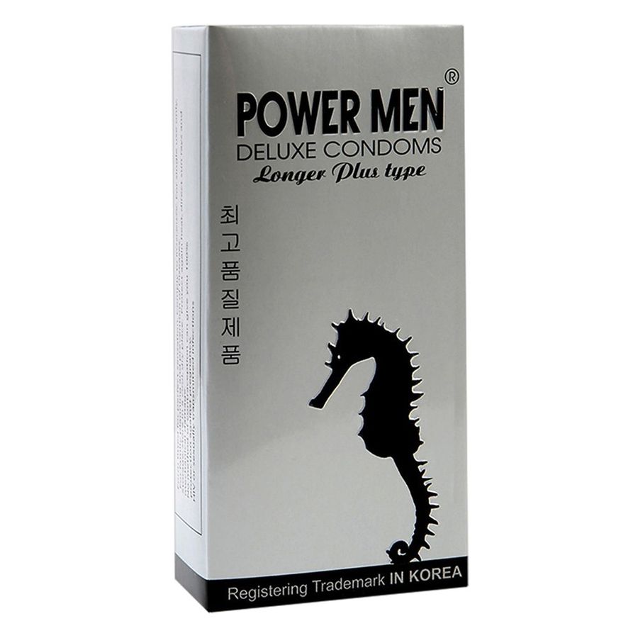 Sản Phẩm Chính Hãng Loại 1 - Bao Su Cao Cấp Lâu Ra Có Gai Power Men Longer Plus Type - 12s DELUXE CONDOMS - ôm sát cảm g