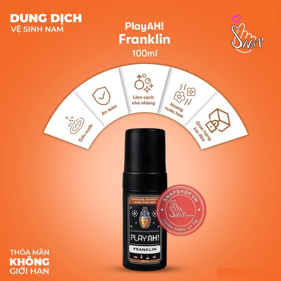 Phiên Bản Chính Hãng - Dung Dịch Vệ Sinh Nam PlayAh Franklin Foam 100ml - hàng có sẵn, giao nhanh toàn quốc