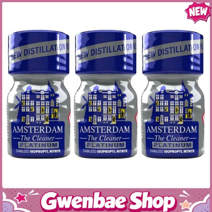 Chai Hít Tăng Khoái Cảm Kích Thích Bao Phê Amsterdam Platinum Leather Cleaner Poppers - 10ml - 3 Pack - Gwenshop Chính Hãng