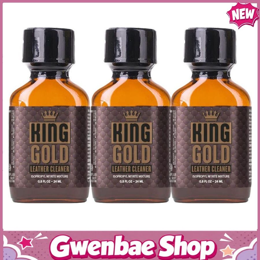 Chai Hít Tăng Khoái Cảm Kích Thích Bao Phê King Gold Leather Cleaner Poppers - 24ml - 3 Pack - Gwenshop Chính Hãng