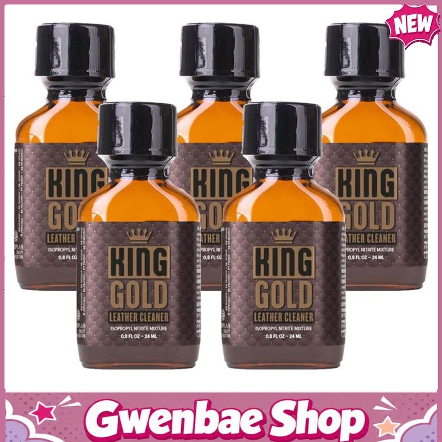 Chai Hít Tăng Khoái Cảm Kích Thích Bao Phê King Gold Leather Cleaner Poppers - 24ml - 5 Pack - Gwenshop Chính Hãng