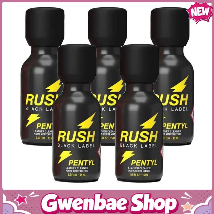 Chai Hít Tăng Khoái Cảm Kích Thích Bao Phê Rush Black Label Pentyl Poppers - 15ml - 5 Pack - Gwenshop Chính Hãng