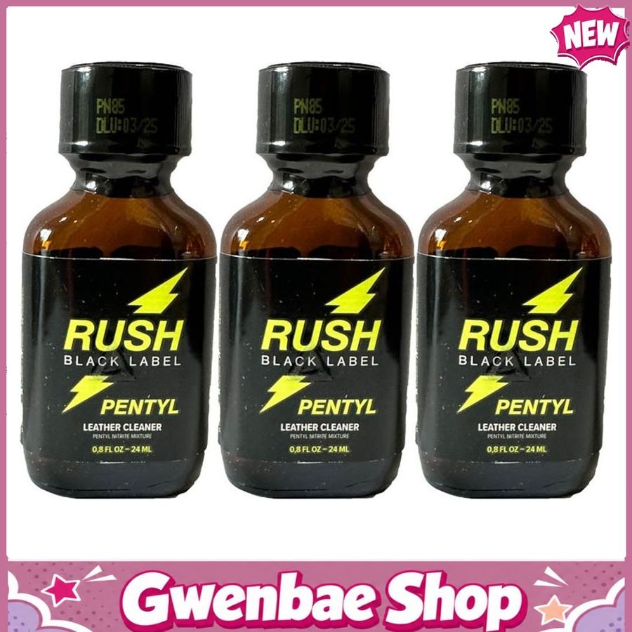Chai Hít Tăng Khoái Cảm Kích Thích Bao Phê Rush Black Label Pentyl Poppers - 24ml - 3 Pack - Gwenshop Chính Hãng