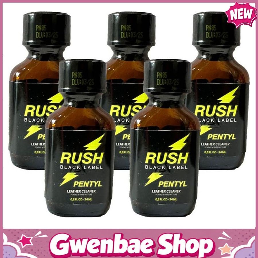 Chai Hít Tăng Khoái Cảm Kích Thích Bao Phê Rush Black Label Pentyl Poppers - 24ml - 5 Pack - Gwenshop Chính Hãng
