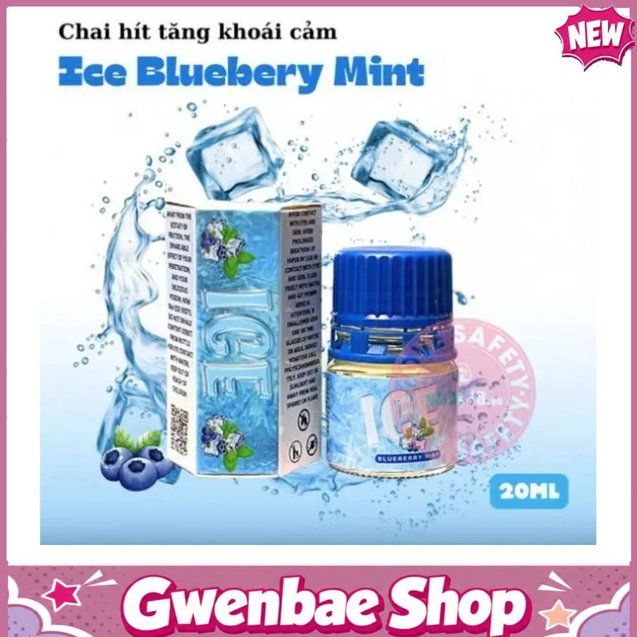 Chai Hít Tăng Khoái Cảm Kích Thích Bao Phê Popper Ice Blueberry Mint 20ml Hương Bạc Hà Sảng Khoái - Gwenshop Chính Hãng